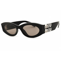 Miu Miu Women's Sunglasses - Black Acetate Oval Shape Full Rim Frame | 0MU 11WS 16K80Q