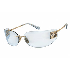 Miu Miu Women's Sunglasses - Pale Gold Metal Oval Rimless Frame | 0MU A51S ZVN10P7