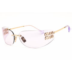 Miu Miu Women's Sunglasses - Pale Gold Metal Oval Rimless Frame | 0MU A51S ZVN90O