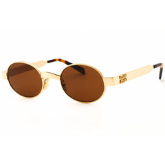 Miu Miu Unisex Sunglasses - Old Gold Metal Oval Shape Full Rim Frame | 0MU B51S 22M20V