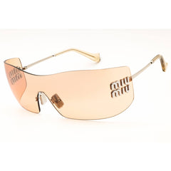 Miu Miu Women's Sunglasses - Silver Meta Metal Shield Rimless Frame | 0MU B53S 1BC80Y