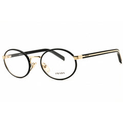 Prada Unisex Designer Eyeglasses - Oval Pale Gold and Black Full Rim | PR B55V AAV1O1