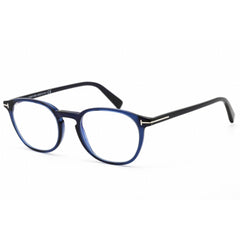 Tom Ford Unisex Designer Eyeglasses - Round Shiny Blue Acetate Full Rim | FT5583-B 090