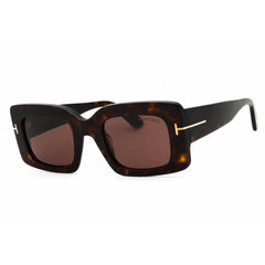 Tom Ford Women's Sunglasses - Dark Havana Full Rim Rectangular Frame | FT1188 52E