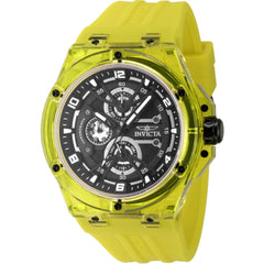 Invicta Racing 48811 Men's Watch 46mm Yellow Silicone Band Black Dial Quartz
