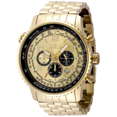 Invicta Aviator 49081 Men's Watch 49mm Gold Stainless Steel Quartz Mineral