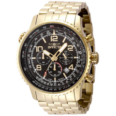 Invicta Aviator 49082 Men's Watch 49mm Gold Stainless Steel Black Dial Quartz