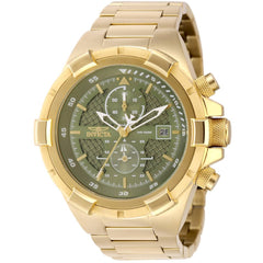 Invicta Aviator 49255 Men's Watch Green Dial Gold Stainless Steel Quartz Green Dial
