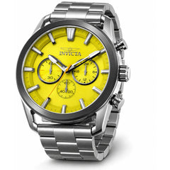 Invicta Speedway 50432 Men's 45mm Quartz Watch Gunmetal Steel Yellow Dial