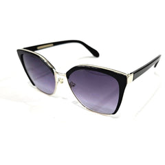 BCBG Max Azria BA4027-001 Women's Cat Eye Sunglasses - Black Gold Metal 56mm