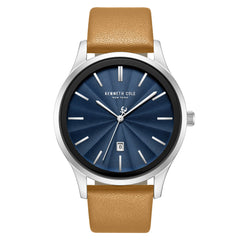 Kenneth Cole KCWGB0000271 Men's Quartz Watch Blue Dial Brown Leather Strap