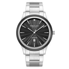 Kenneth Cole KCWGH0000370 Men's Quartz Watch Black Dial Silver Stainless Steel Bracelet
