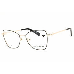 Longchamp LO2157 728 Women's Gold/Black Cat Eye Shape Metal Full Rim Eyeglasses Frame