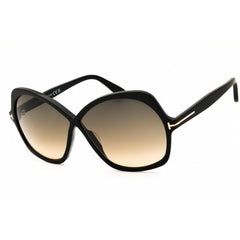 Tom Ford FT1013 01B Women's Shiny Black Oversized Shape Acetate Full Rim Sunglasses