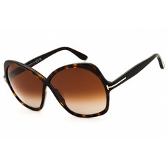 Tom Ford FT1013 52F Women's Dark Havana Oversized Shape Acetate Full Rim Sunglasses