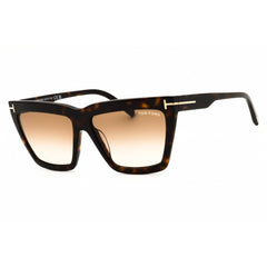 Tom Ford FT1110 52F Women's Dark Havana Rectangular Shape Acetate Full Rim Sunglasses