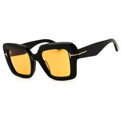 Tom Ford FT1157-F 01E Women's Shiny Black Oversized Shape Acetate Full Rim Sunglasses