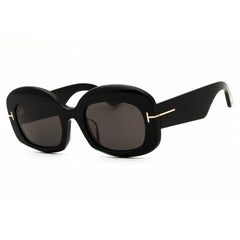 Tom Ford FT1219-F 01A Women's Shiny Black Oversized Shape Acetate Full Rim Sunglasses