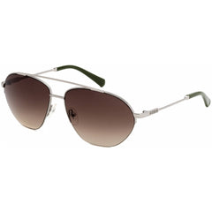Guess GU00010 08F Men's Shiny Gunmetal Metal Full Rim Frame Aviator Shape Sunglasses