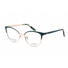 Guess GU2796 087 Women's Shiny Turquoise Metal Full Rim Frame Oval Shape Eyeglasses