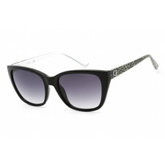 Guess GU7593 05B Women's Black/White/Grey Plastic Full Rim Rectangular Sunglasses