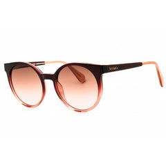 Max & Co MO0012 50F Women's Dark Brown/Burgundy Injected Propionate Round Sunglasses