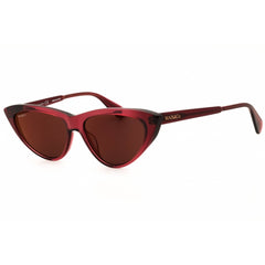 Max & Co MO0024 66G Women's Shiny Red Acetate Full Rim Cat Eye Shape Sunglasses