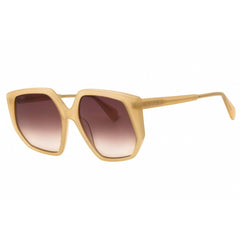 Max & Co MO0032 45F Women's Shiny Light Brown Acetate Full Rim Oversized Sunglasses