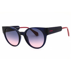 Max & Co MO0035 90W Women's Shiny Blue Injected Propionate Full Rim Round Sunglasses