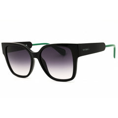 Max & Co MO0036 01A Women's Shiny Black Injected Propionate Rectangular Sunglasses