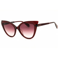 Max & Co MO0038 69F Women's Shiny Bordeaux Acetate Full Rim Cat Eye Shape Sunglasses