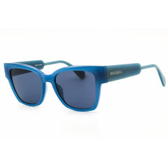 Max & Co MO0045 90V Women's Shiny Blue Injected Propionate Full Rim Cat Eye Sunglasses