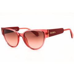Max & Co MO0053 66F Women's Shiny Red Injected Propionate Full Rim Cat Eye Sunglasses