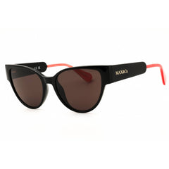 Max & Co MO0053 01A Women's Shiny Black Injected Propionate Cat Eye Shape Sunglasses