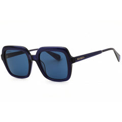 Max & Co MO0055 90V Women's Shiny Blue Acetate Full Rim Rectangular Shape Sunglasses