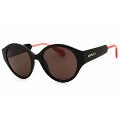 Max & Co MO0058 01A Women's Shiny Black Injected Propionate Full Rim Round Sunglasses