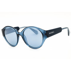 Max & Co MO0058 90X Women's Shiny Blue Injected Propionate Full Rim Round Sunglasses