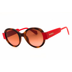 Max & Co MO0067 56F Women's Havana/Red Injected Propionate Full Rim Round Sunglasses