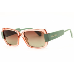Max & Co MO0074 74F Women's Pink/Green Injected Propionate Rectangular Sunglasses