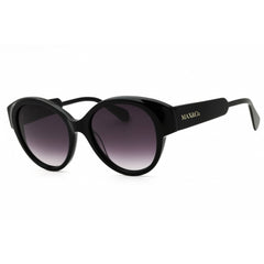 Max & Co MO0076 01B Women's Shiny Black Acetate Full Rim Round Shape Sunglasses