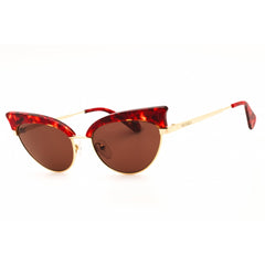 Max & Co MO0102 54E Women's Red Havana Acetate Full Rim Cat Eye Shape Sunglasses