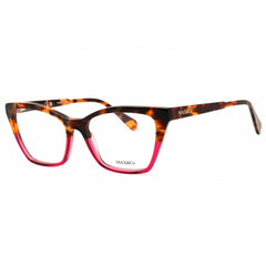 Max & Co MO5001 56C Women's Havana/Red Acetate Full Rim Cat Eye Shape Eyeglasses