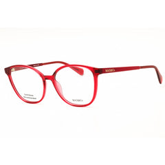 Max & Co MO5107 066 Women's Round Eyeglasses - Shiny Red Injected Propionate Frame