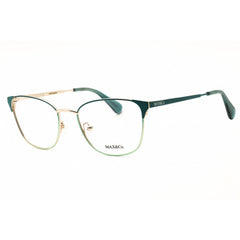 Max & Co MO5118 096 Women's Rectangular Eyeglasses - Shiny Dark Green Metal Frame