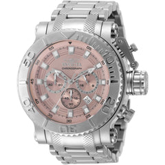Invicta 50114 Coalition Forces Men's Quartz Watch 52mm Pink Dial Steel Bracelet