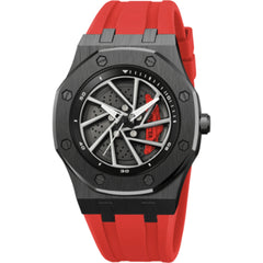 Invicta 69491 Speedway Rim Men's Black Dial Quartz Watch, 42mm, Red Band