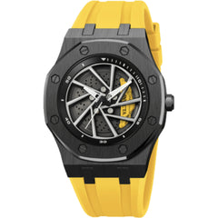 Invicta 69493 Speedway Rim Men's Black Dial Quartz Watch, 42mm, Yellow Band