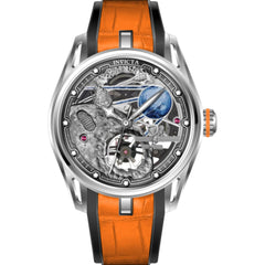 Invicta Celestial 69529 Men's Mechanical Watch, 45mm Steel Case, Orange Rubber Band