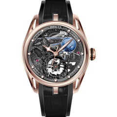Invicta Celestial 69530 Men's Mechanical Watch, 45mm Rose Gold Case, Black Rubber Band