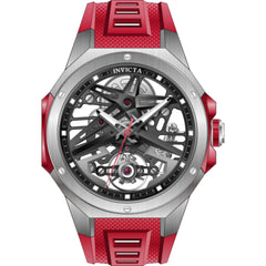 Invicta Celestial 69540 Men's Mechanical Watch, 43mm Red Skeleton Case, Rubber Band